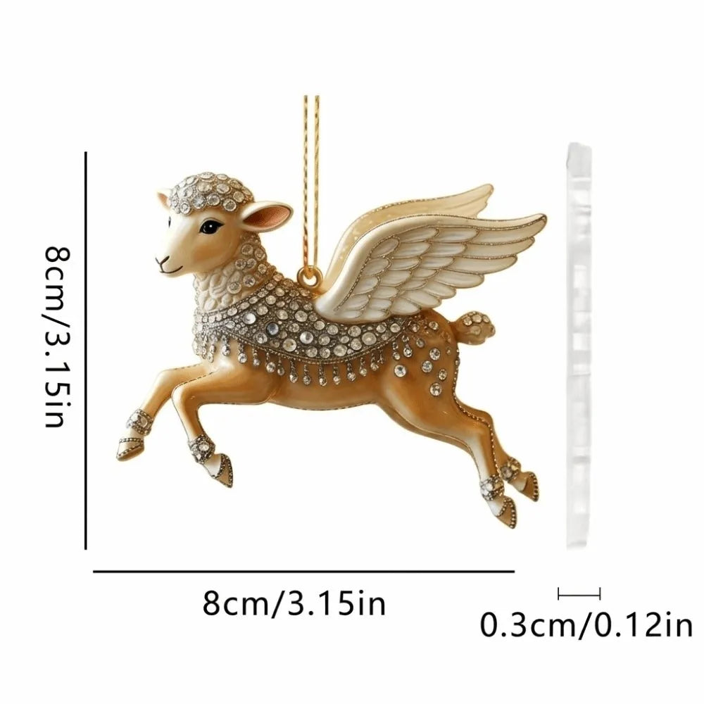 Rhinestone Acrylic Goat Hanging Ornament | Zodiac Décor