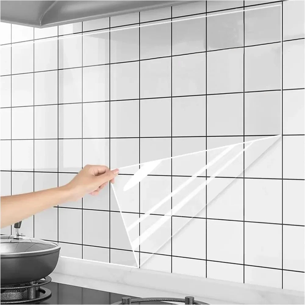 Kitchen Backsplash Protector Film – Oil & Waterproof Wall Sticker