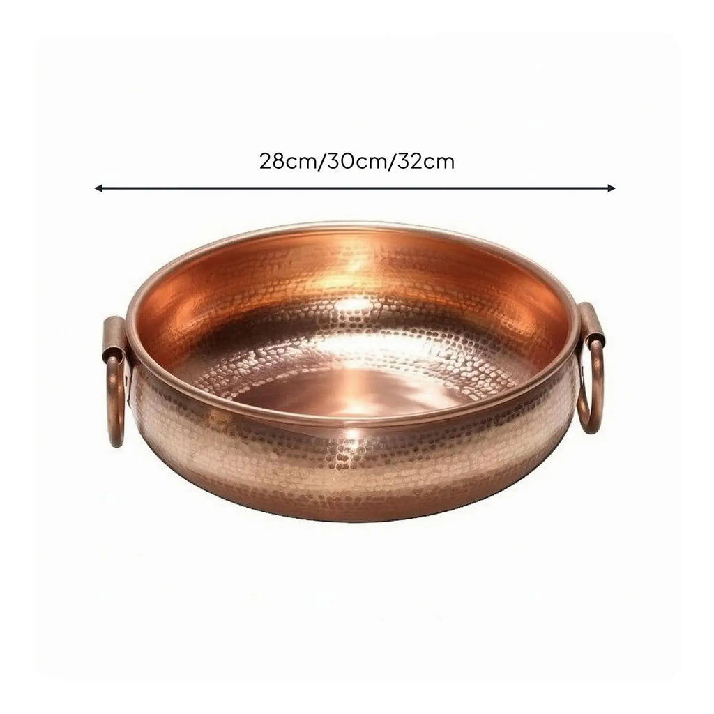 Hammered Copper Hot Pot – Induction Ready, Double Handle