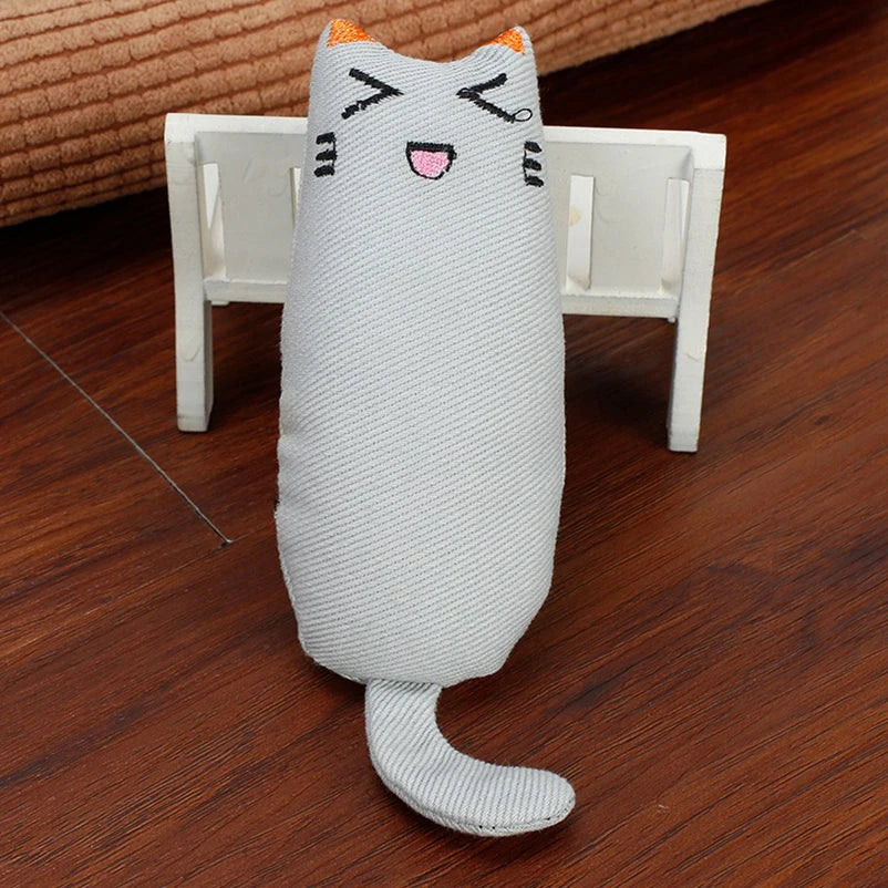 Soft Plush Catnip Thumb Pillow Toy – Interactive Cat Teether