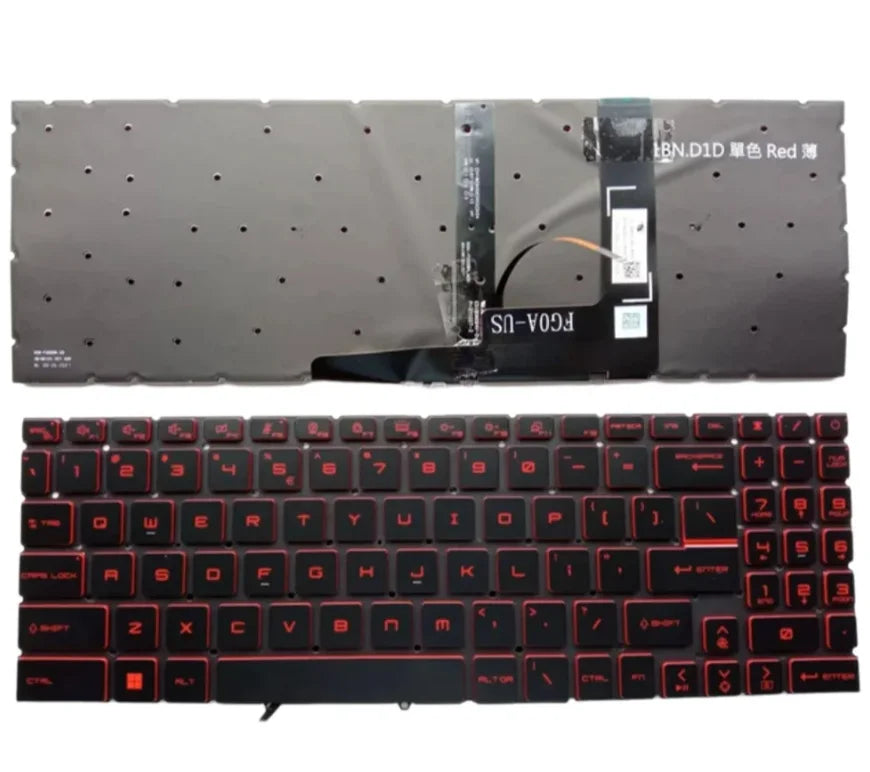 Red Backlit Keyboard for MSI GF66 GF76 GL66 GL76 – US Layout