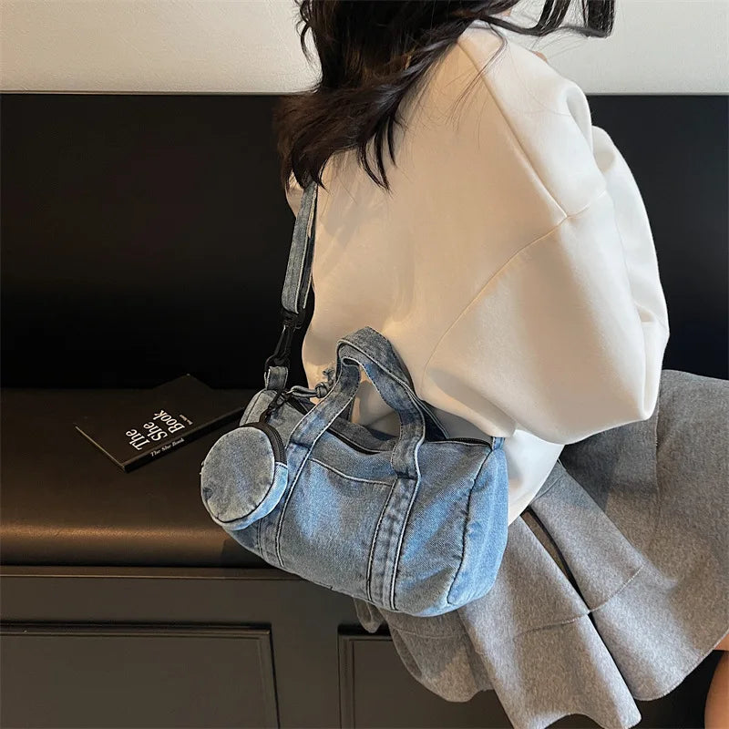 Women's Denim Tote Bag – Shoulder & Crossbody Handbag