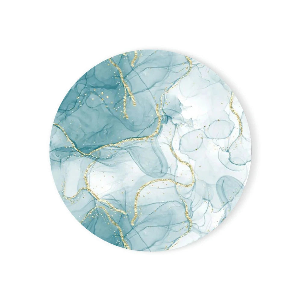 Watercolor Abstract Ceramic Coaster with Cork Base | Round