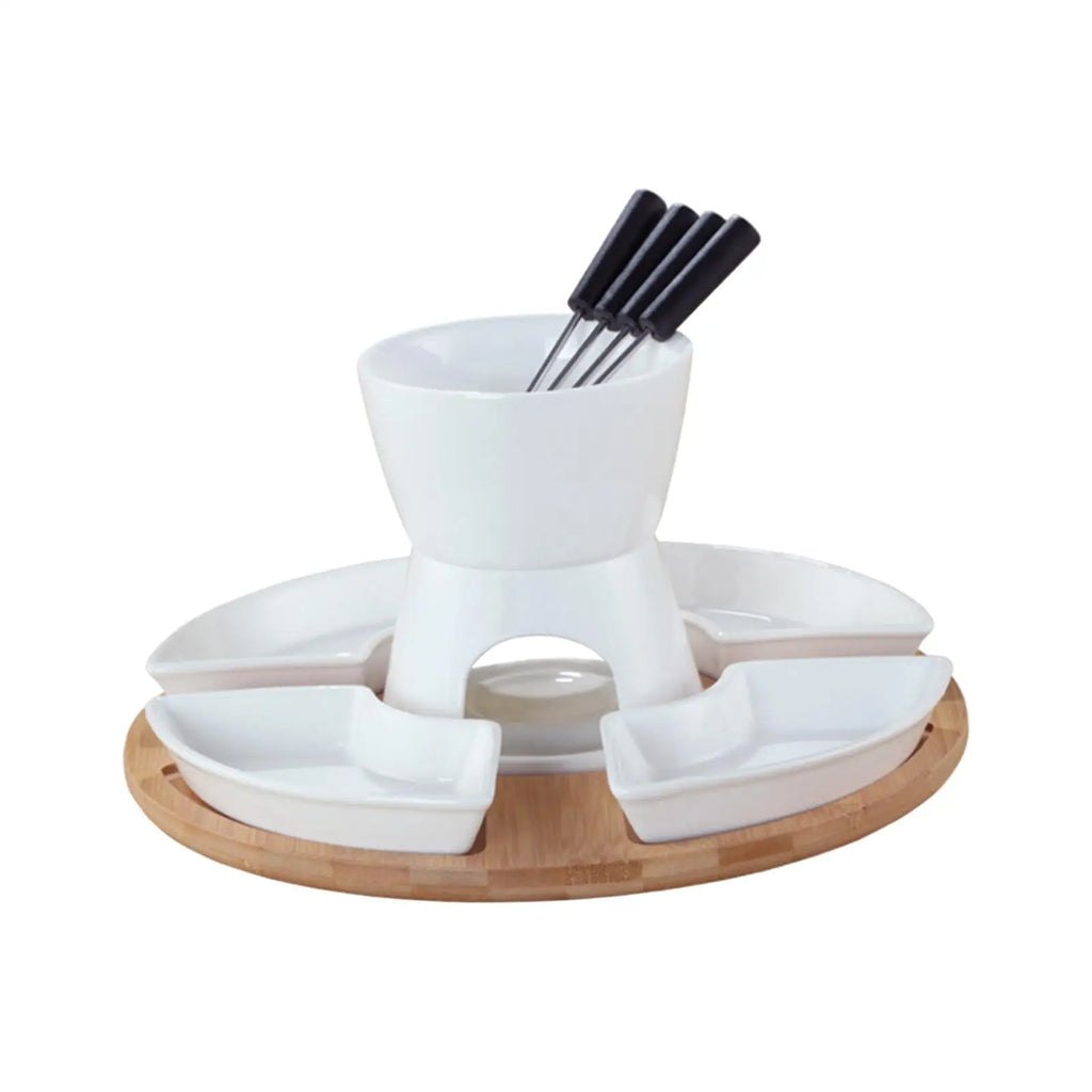 Ceramic Chocolate & Cheese Fondue Set | Tea Light Pot