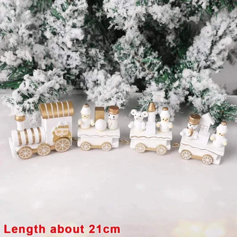 Wooden Christmas Train Ornament – Festive Desktop Décor Gift