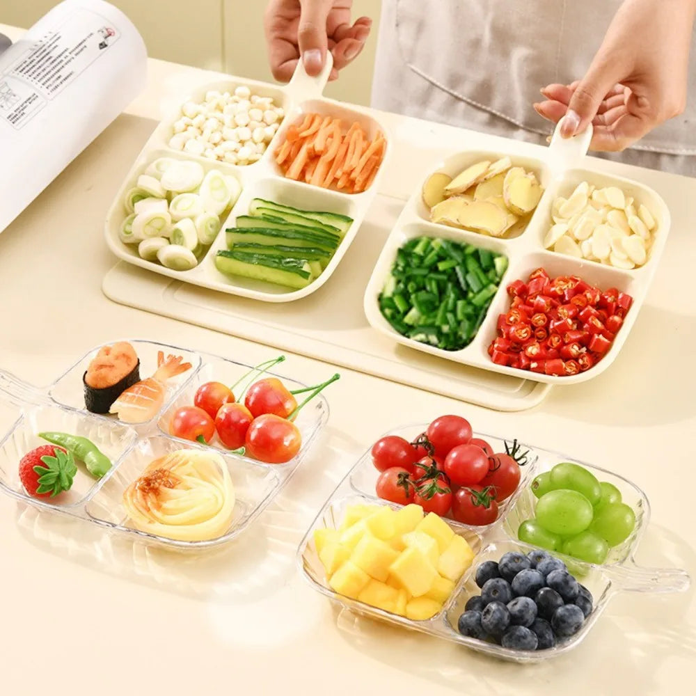 4-Grid Divided Plate | Reusable Compartment Food Dish