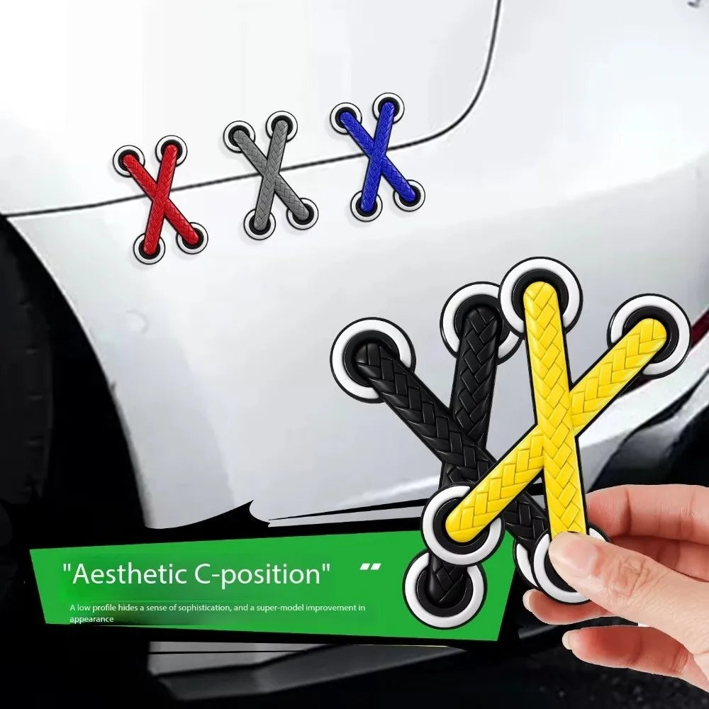 3D Cross PVC Vinyl Decal – Multicolor Car & Motorcycle Sticker