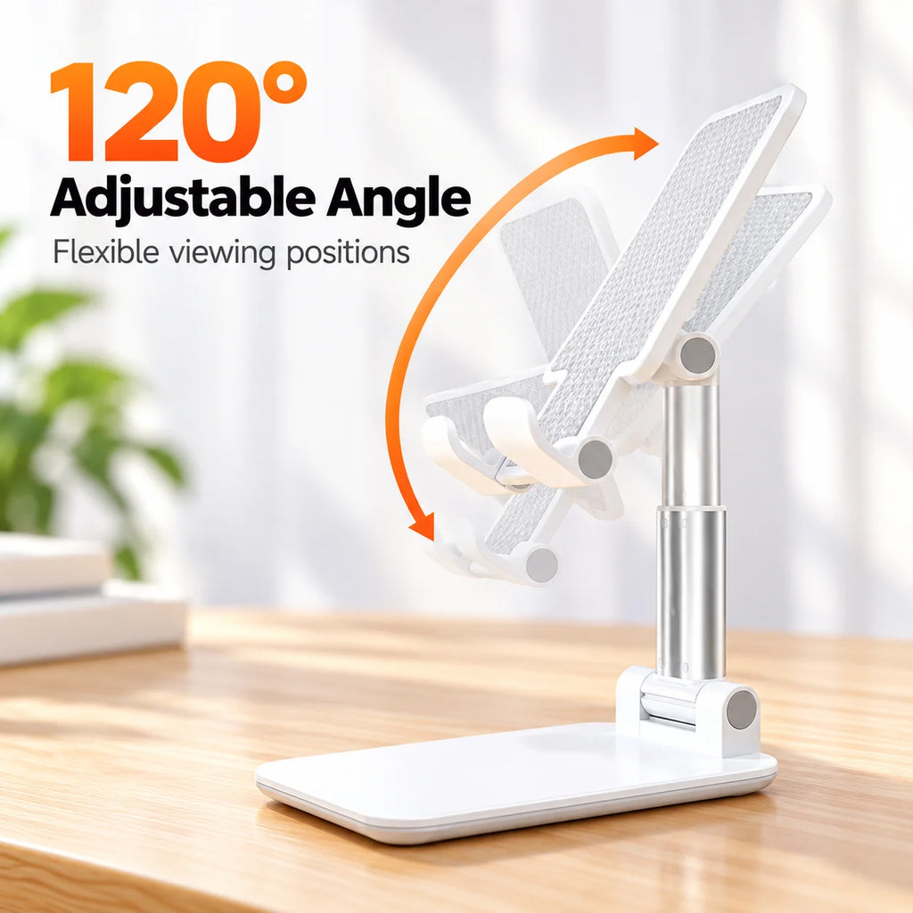 Adjustable Foldable Phone Stand | 120° Rotating Desktop Holder