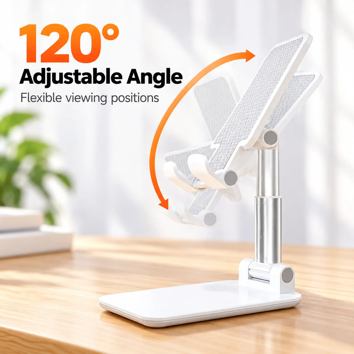 Adjustable Foldable Phone Stand | 120° Rotating Desktop Holder