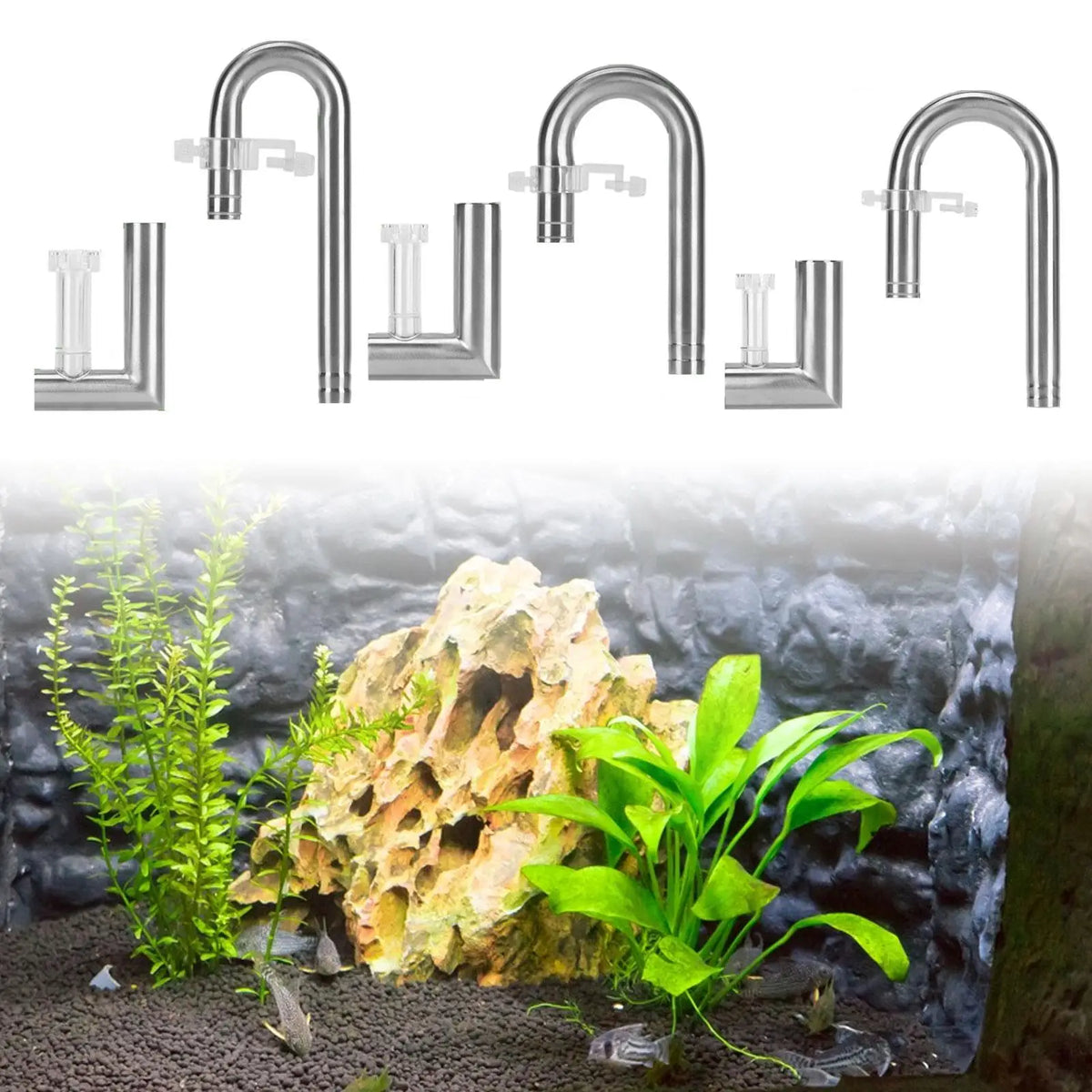 Stainless Steel Aquarium Lily Pipe Set – Oil Film Skimmer