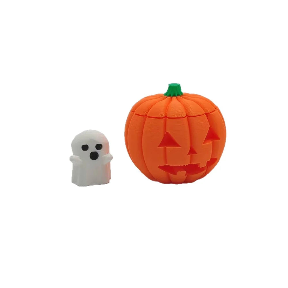 Halloween Pumpkin Ghost 3D Printed Figurine | Desktop Decor