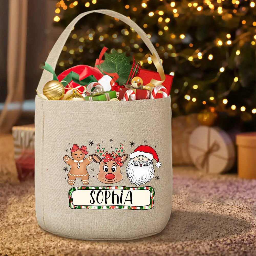 Custom Christmas Santa Sack – Linen Xmas Gift Bag for Kids