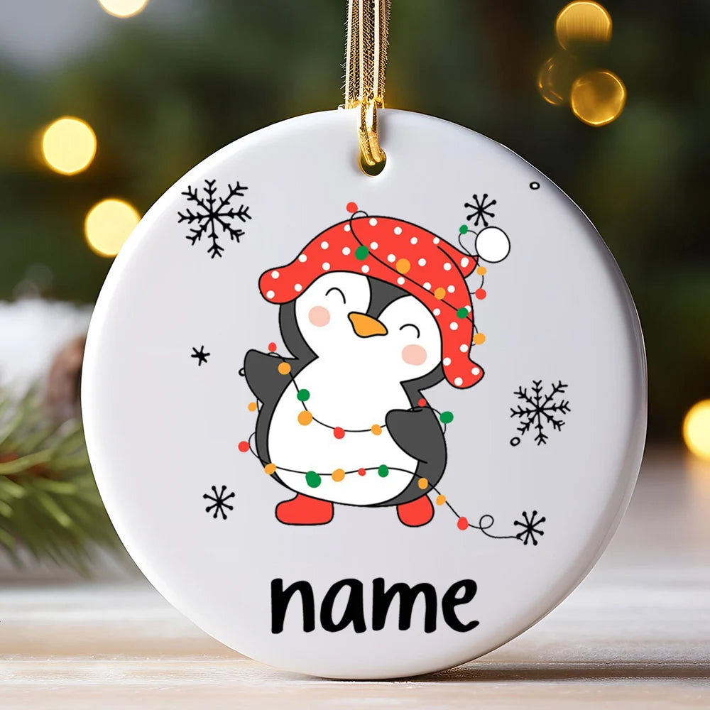 Personalized Ceramic Christmas Ornament – Custom Name Keepsake