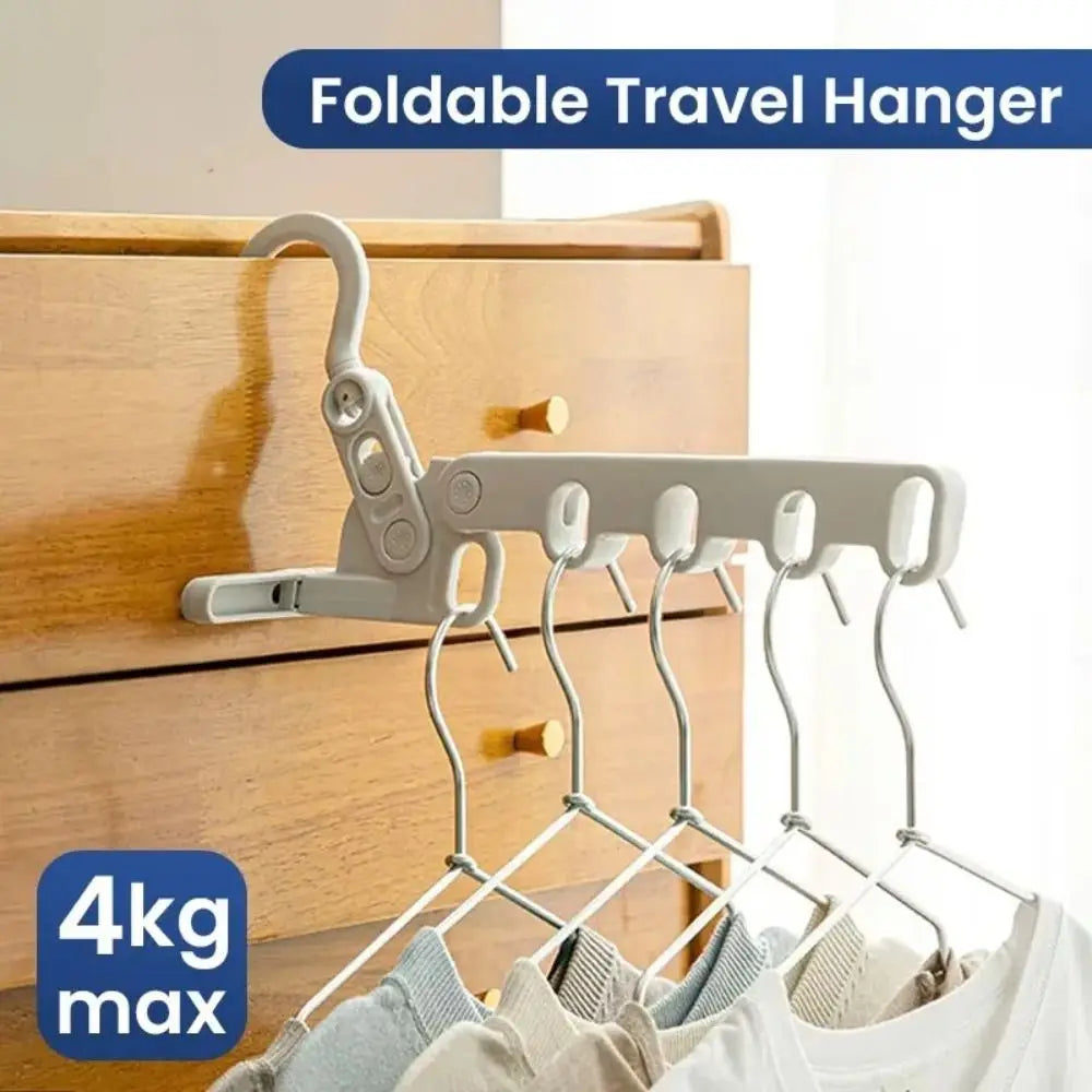 Portable Foldable 5-Hole Travel Clothes Drying Rack & Hanger