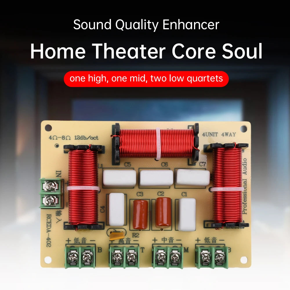 120W 4-Way Solderless Crossover Module for DIY Home Speakers