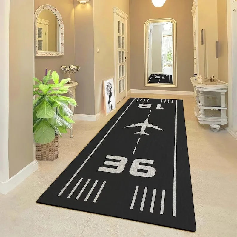 Aviation Airport Runway Floor Mat – Anti-Slip Polyester Rug