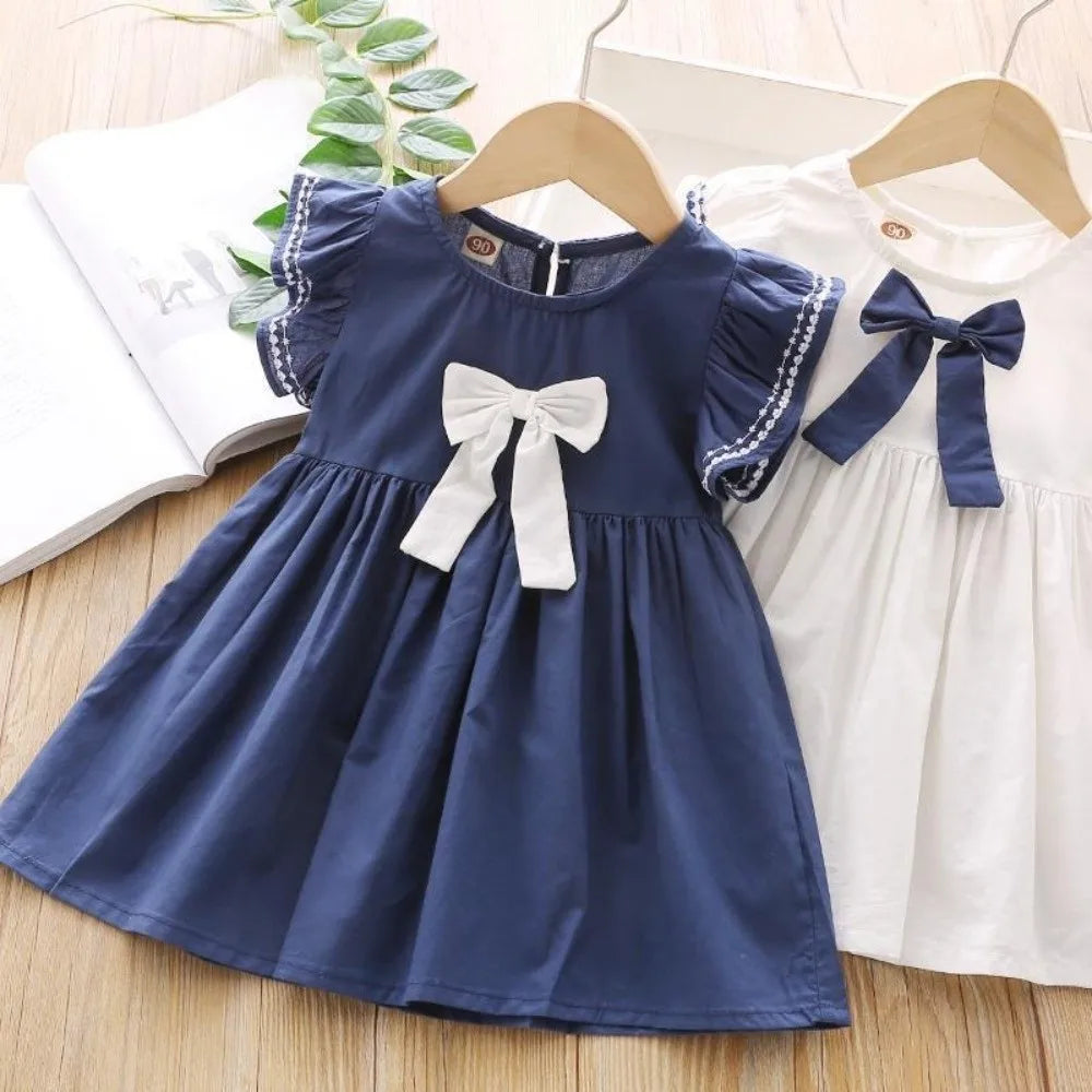 Girls Bowknot Ruffle Princess Sundress | Ages 7–13 Summer