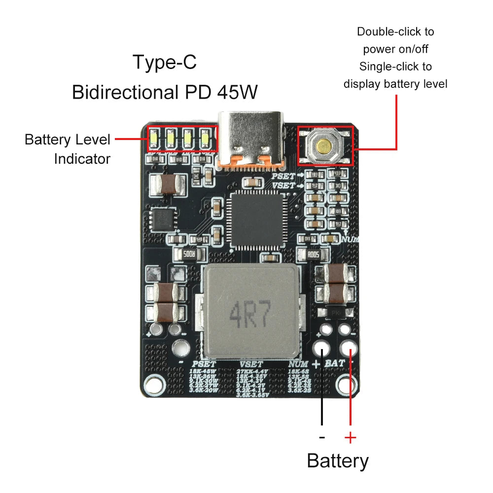 IP2369 2-6S 45W Bidirectional Battery Charge/Discharge Module