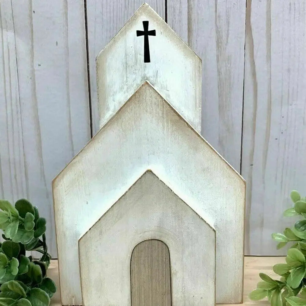 Handcrafted Easter Resurrection Scene Wooden Tray Décor Set