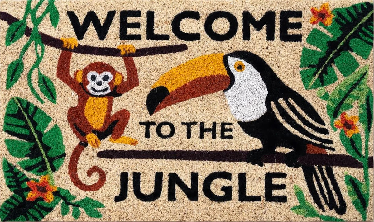 Welcome Doormat – Cottage Print Non-Slip Washable Entryway Mat