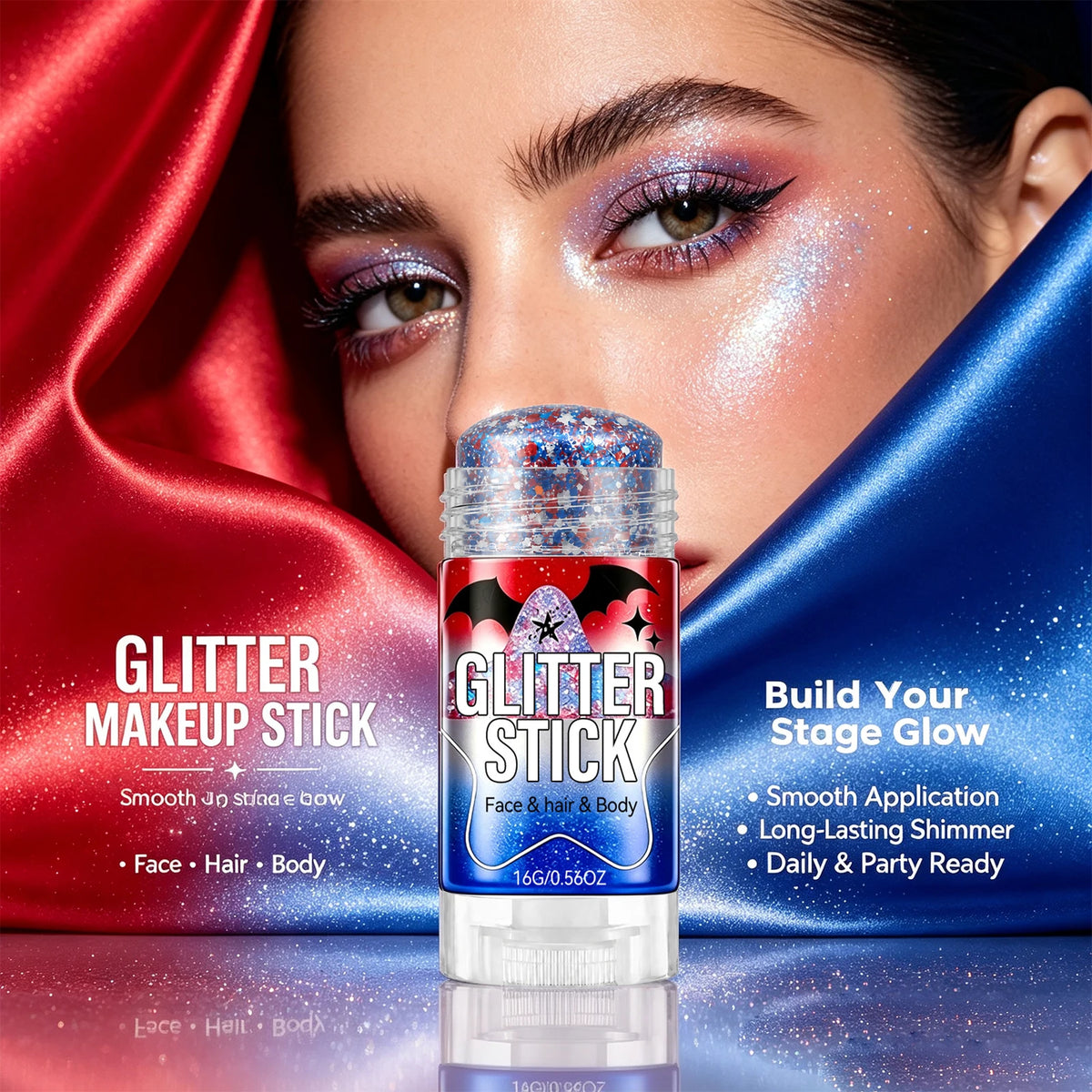 Glitter Shimmer Stick – 6 Colors Face & Body Makeup