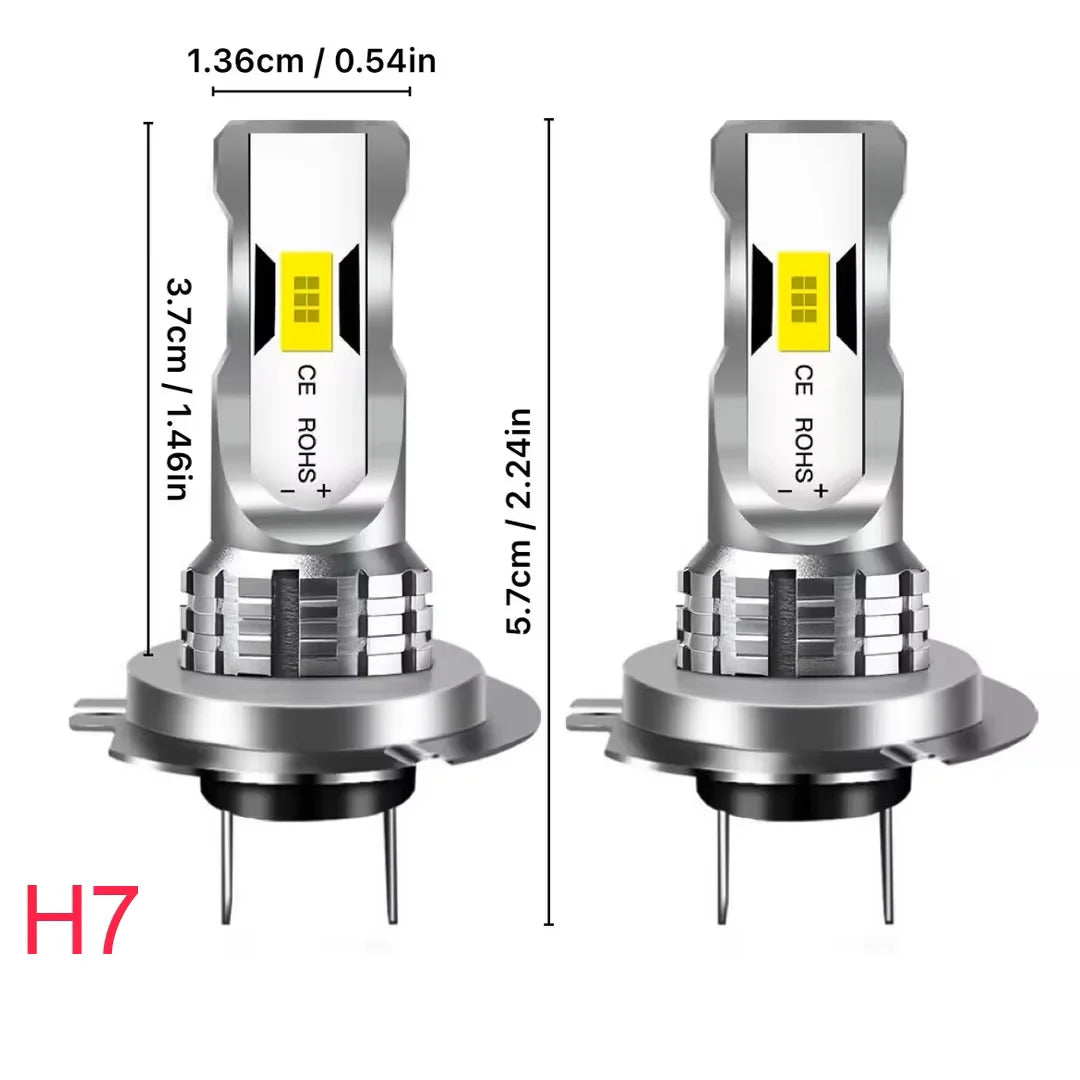 2-Pack CSP LED Headlight Bulbs H4 H7 H11 Plug & Play 50000LM