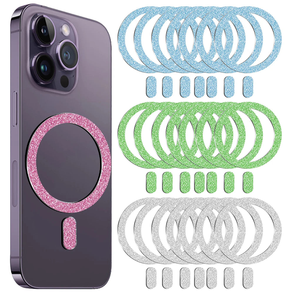Glitter Magnetic Metal Ring Plate for MagSafe iPhone & Android
