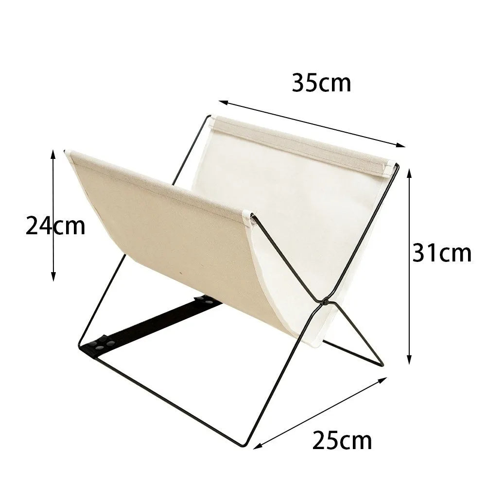 Foldable Bag Storage Rack | Metal Frame Organizer – Black
