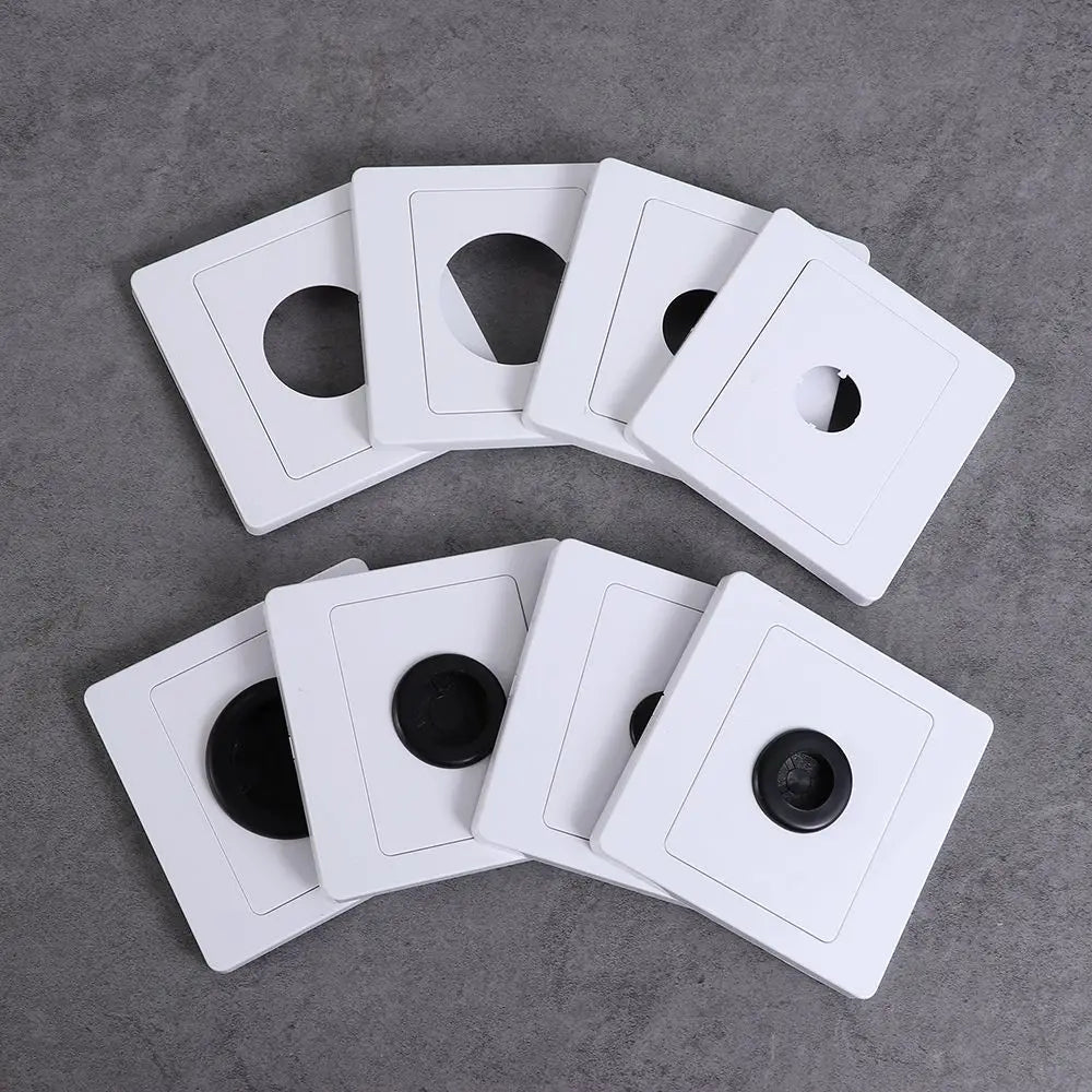 Wall Blank Panel Cable Cover with Rubber Pad & Outlet Hole