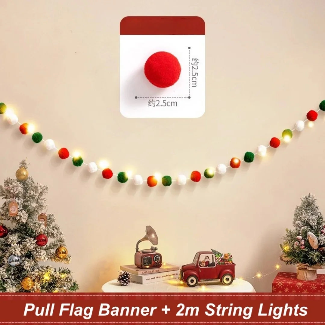 DIY Christmas Pull Flag Banner with LED Lights – Holiday Décor