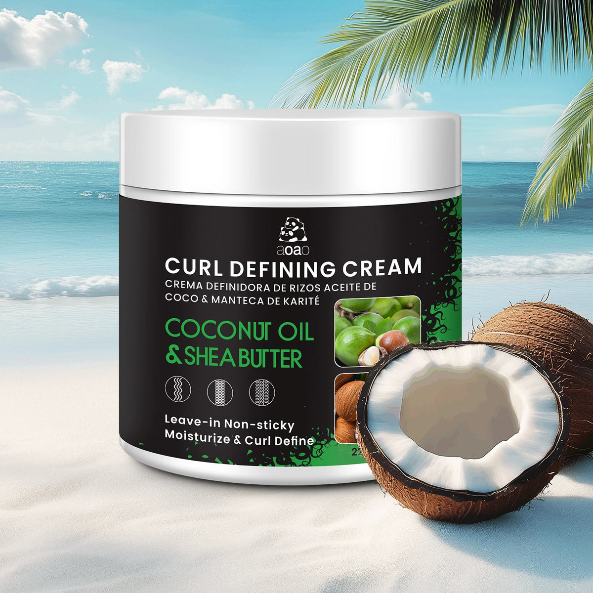 Curly Hair Styling Cream – Coconut Oil & Shea Butter Curl Definer