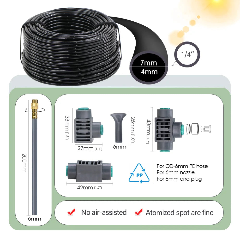 Smart LCD Garden Water Timer & Mist Spray Cooling Kit
