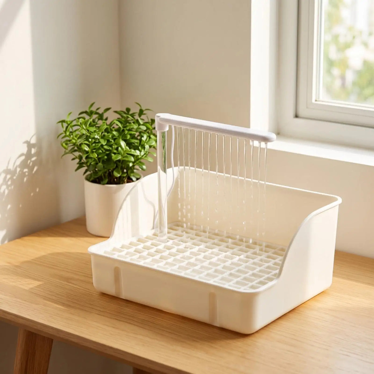 Circulating Bird Bath with Pump & Overhead Shower Tube