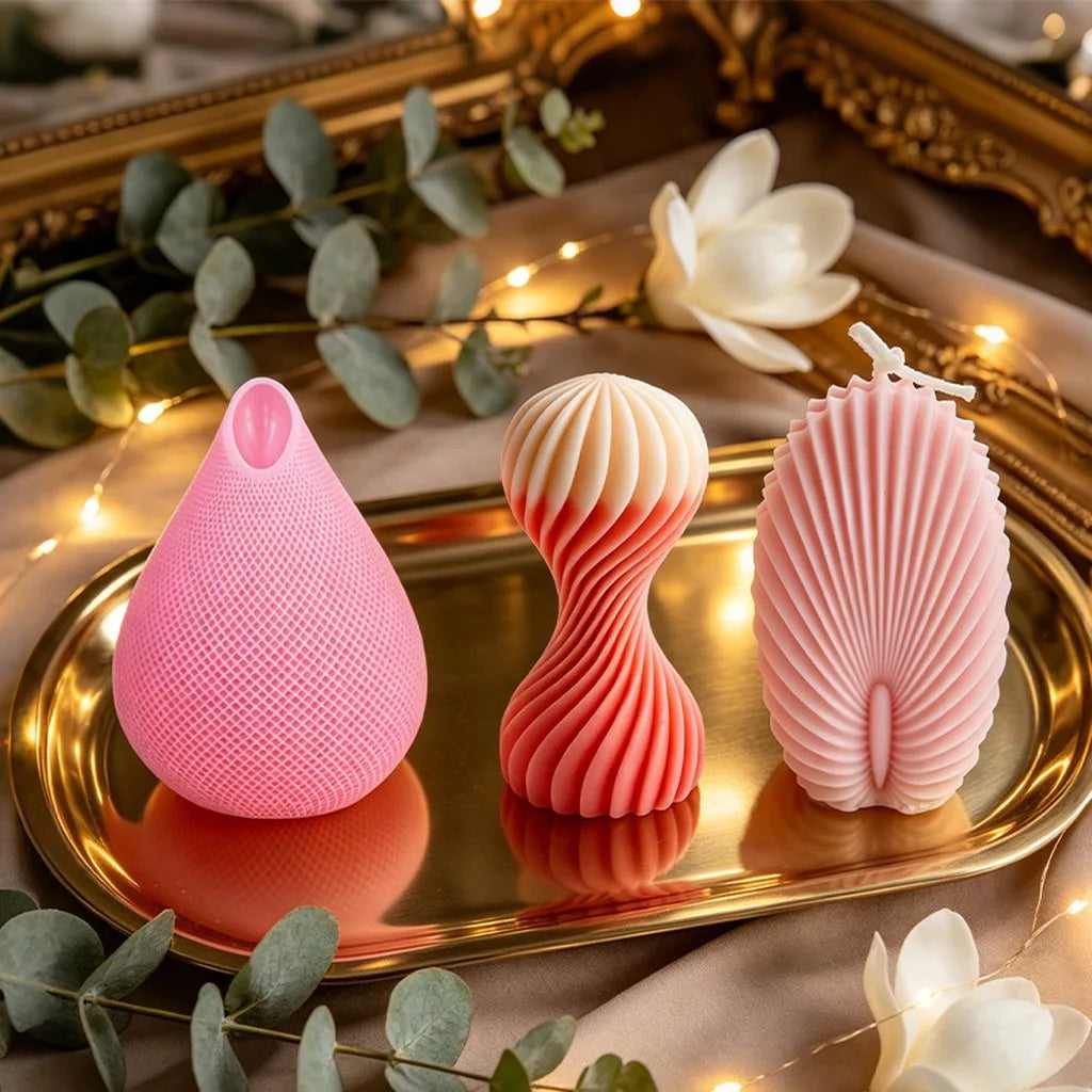 Geometric Silicone Candle Mold – 3D DIY Irregular Shapes
