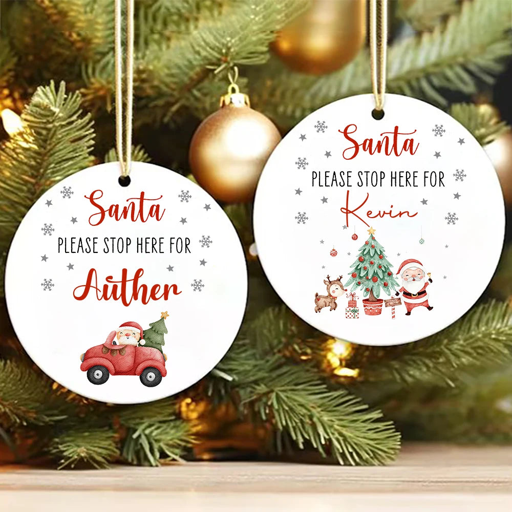 Personalized Christmas Ceramic Ornament – Custom Name Kids
