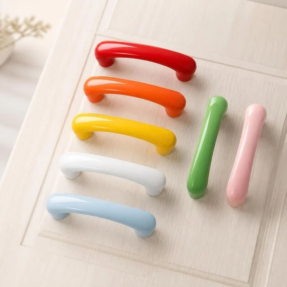 Ceramic Bow Cabinet Handle | 64mm Colorful Glaze Drawer Pull