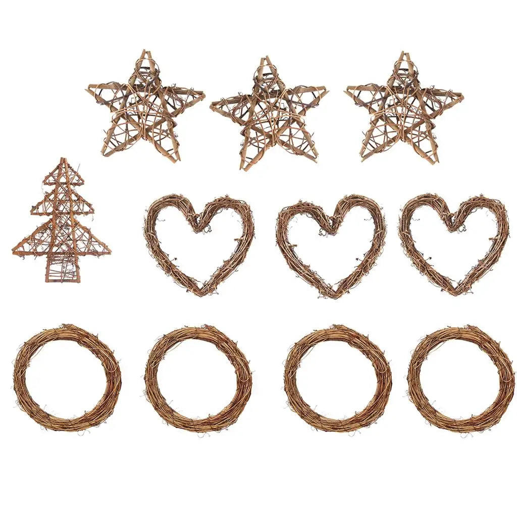 Rattan Grapevine Wreath | DIY Round Heart Star Wall Décor