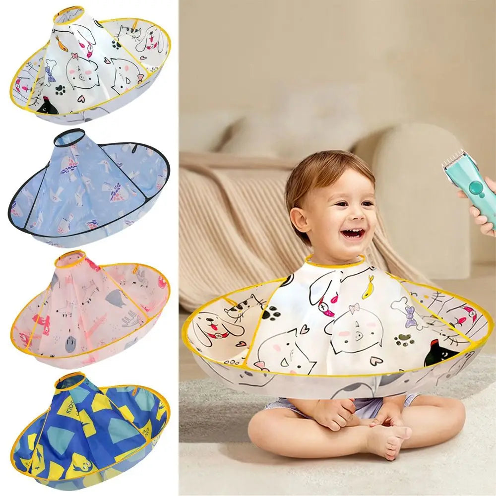 Kids Waterproof Hair Cutting Cape | Colorful Foldable Cloak