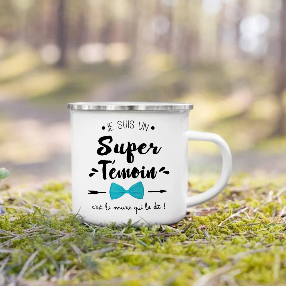 Wedding Witness Enamel Mug – Bridesmaid & Best Man Gift