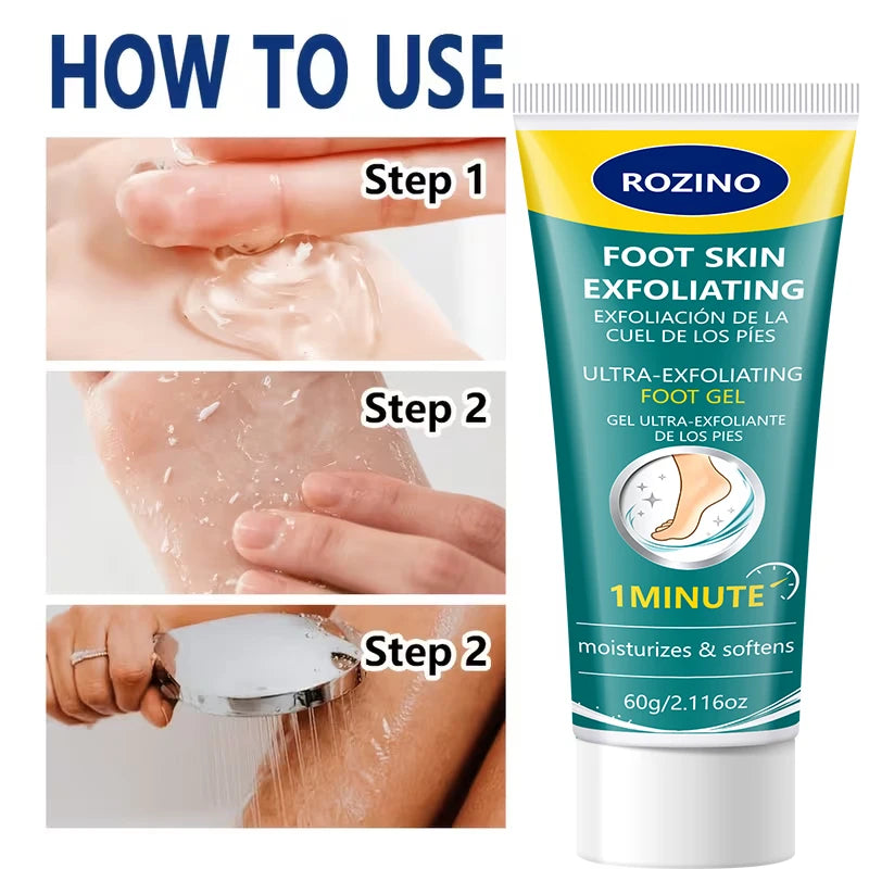 ROZINO Foot Exfoliating Gel – Callus Softener & Moisturizer