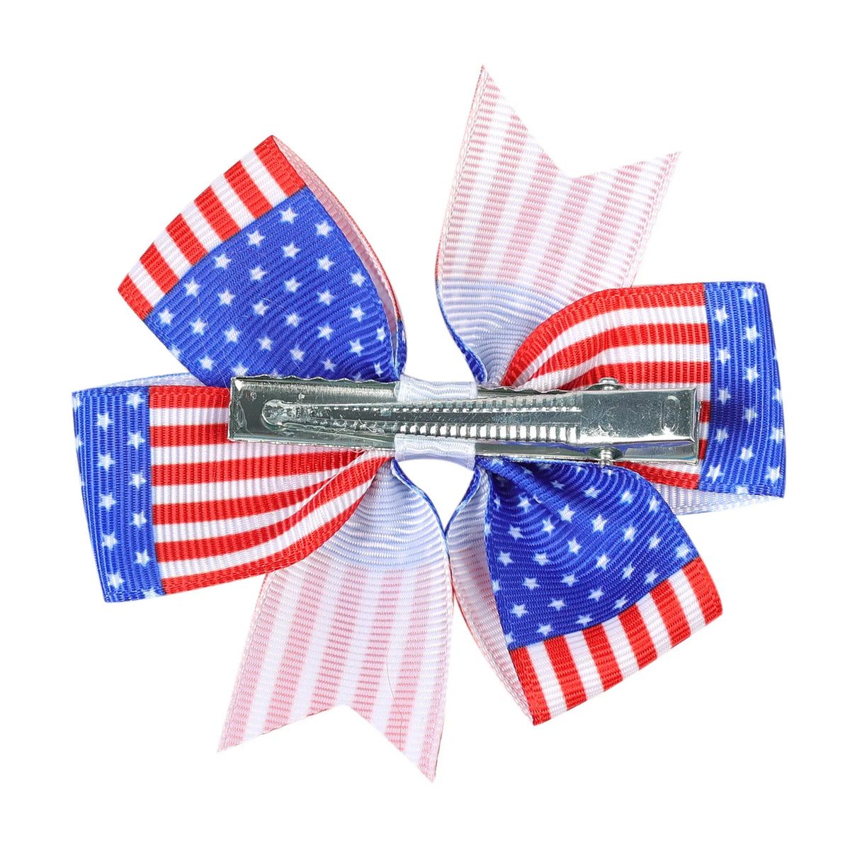 2-Pack 4th of July Hair Bows – Patriotic Star Clips for Girls