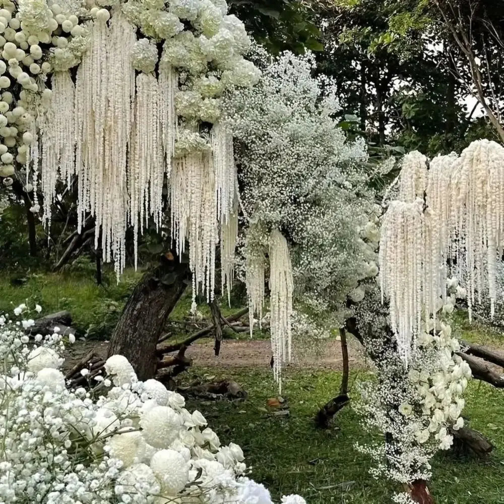 Multicolor Amaranthus Artificial Hanging Plant & Tassel Decor