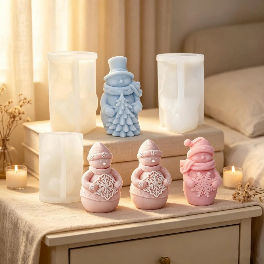 3D Santa Claus Snowman Silicone Candle Mold – Christmas DIY