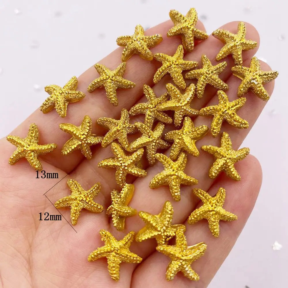 60pcs Resin Star Flatback Embellishments – Gold & Silver DIY