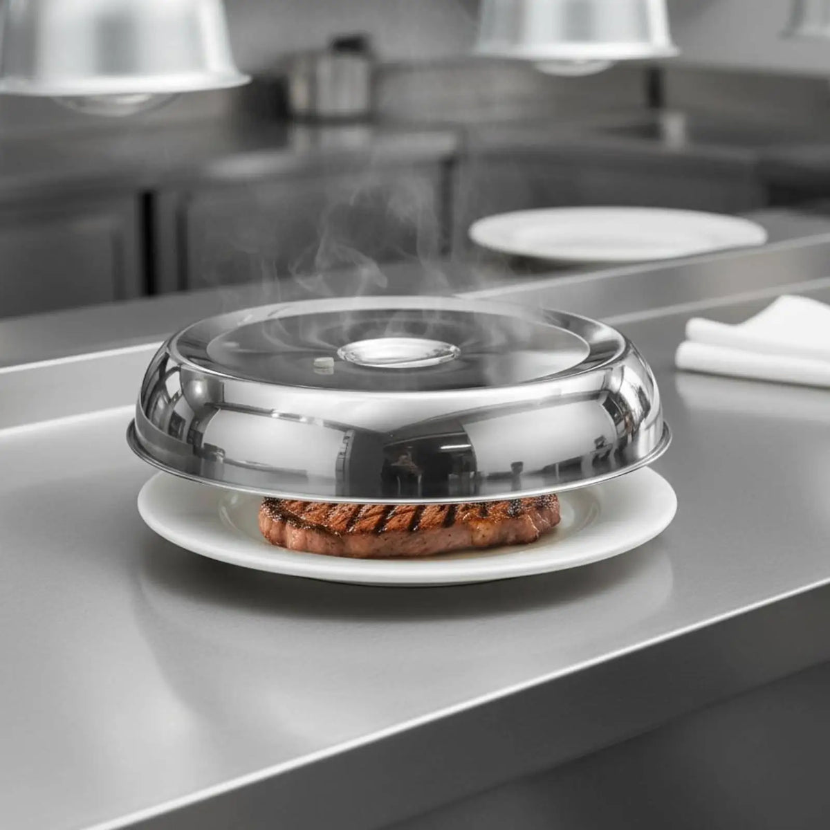 Round Stainless Steel Teppanyaki Cover – Heat Retention Lid