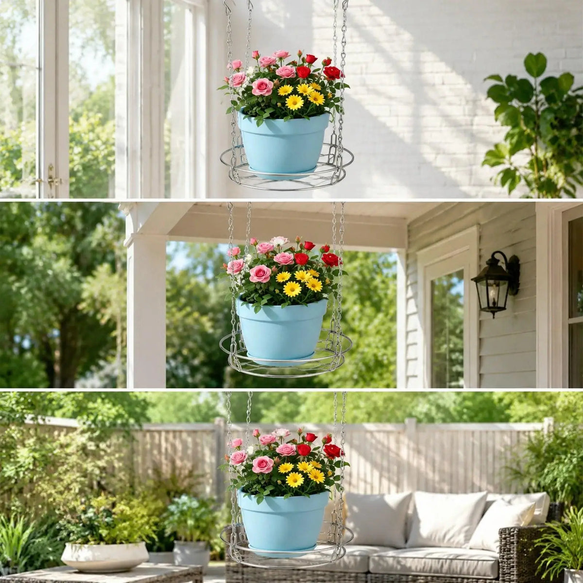 Adjustable Planter Insert & Plant Riser with Hanging Chain