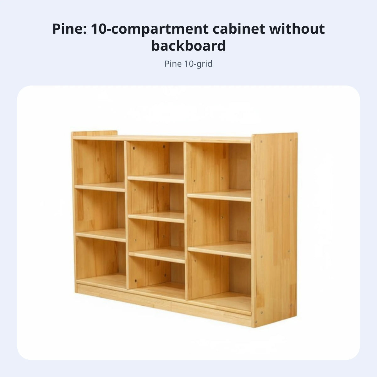 Wooden Multi-Compartment Kids Shelf | Playroom Organizer