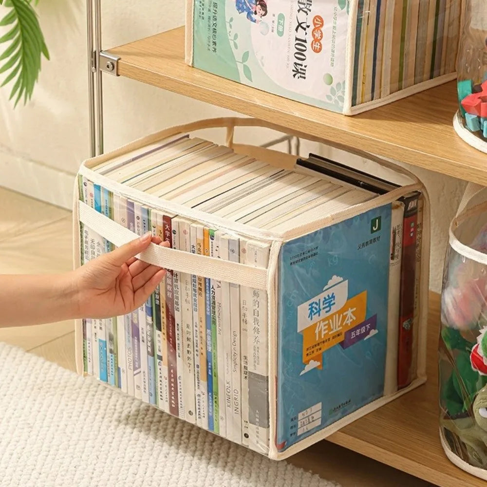 Transparent PVC Toy Storage Basket with Handle | Large Capacity
