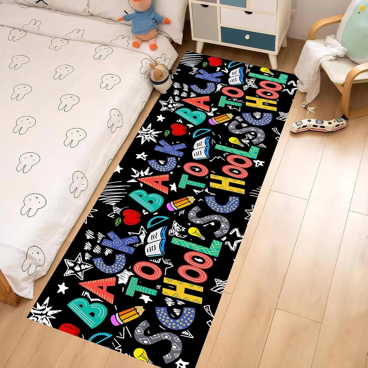 Hopscotch Runner Rug – Colorful Numbers Anti-Slip Kids Carpet