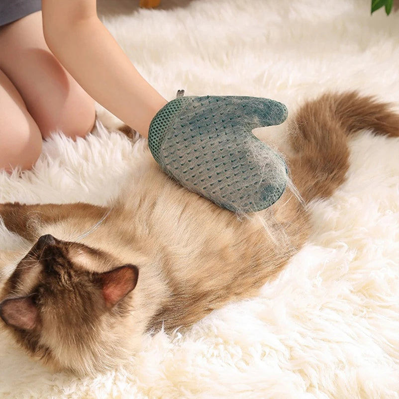 Two-Sided Silicone Pet Grooming Glove for Cats & Dogs